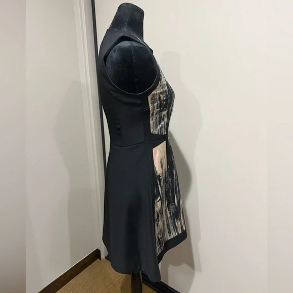 Rebecca Taylor Black and Cream Striped Mini Dress - Picture 7 of 7